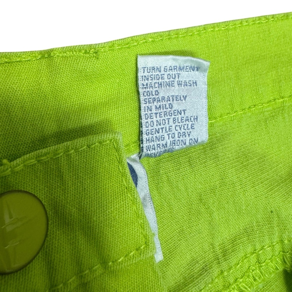 Diane Gilman Green Skinny Jeans Zipper Details Women’s 8 USED - Picture 8 of 9